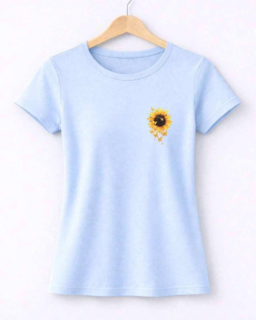 Camisetas femininas qualidade Premium! Envio a Todo Brasil - Azul bebê - Visão 1