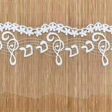 5 thước vải lưới ren họa tiết nốt nhạc đen trắng, ruy băng satin ren thêu hoa, thích hợp cho các dự án thủ công may vá DIY, vật liệu may mặc. - nhiều màu - Xem 5