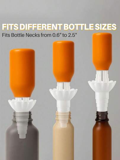 1/2pcs Universal Bottle Emptying Supplies - Reusable Liquid Transfer Connector, Waste Free Funnel Adapter, Compatible With Soap, Shampoo, Conditioner, Lotion And Bathroom Use, Durable Plastic Design, Bathroom Necessities, Modern Kitchen Supplies Food Storage Containers And Accessories