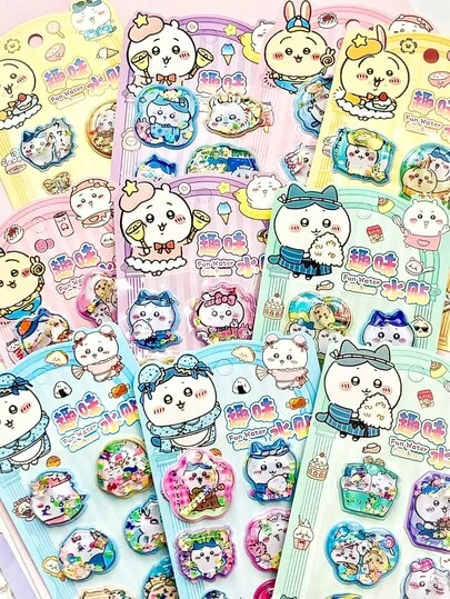 Hình dán trang trí 3D lập thể chứa nước, thích hợp cho trẻ em, trường mẫu giáo, phần thưởng, lắc và tương tác, hình dán hoạt hình tự làm, trang trí nhà cửa, trang trí tiệc.