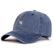 1pc Women's RH Embroidered Washed Baseball Cap, Fashionable Adjustable Sun Protection Casual Hat Suitable For Spring, Autumn Outings, Travel, Beach, Party - Multicolor - View 12