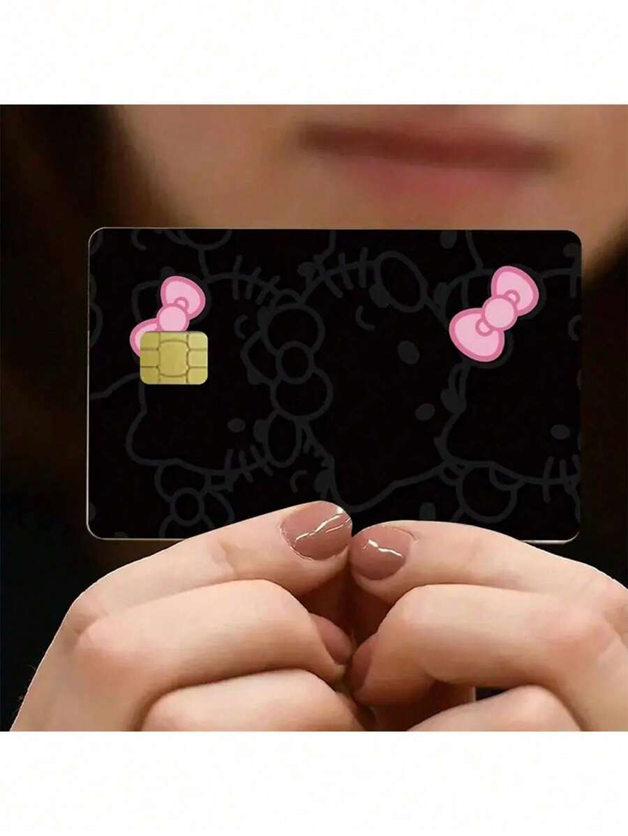 SANRIO 4张粉色信用卡贴纸，适用于3.35*2.13英寸银行卡、交通卡、芯片学生证，哑光背胶。狗狗图案PVC卡贴纸，高品质自粘借记卡贴纸，浅米色 - 彩色 - 查看 1