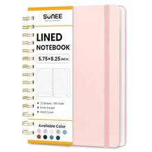 Journaling Notebooks A5 Lined Spiral Notebook For Women 146 Pages College Ruled Hardcover Notebook For Work Note Taking Journaling And Office School Supplies A5 - Pink - Hồng - Xem 8