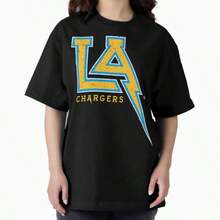 Los Angeles Chargers Damgoodgame  Oversized T-Shirt - Black - View 1