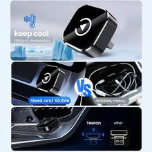 2026 Upgraded Dual-Mode Wireless CarPlay Adapter, Convert Wired CarPlay To Wireless & Android Auto, 5Ghz Stable Low Latency, Metal Heat Dissipation Glass Panel, No Battery Maintenance, Plug & Play Universal Car Dongle - Q1A - View 6