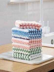 10pcs Ultra Soft Microfiber Dish Cloths - Super Absorbent Machine Washable Towels For Kitchen, Bathroom, Car And Window Cleaning - Multicolor - View 6