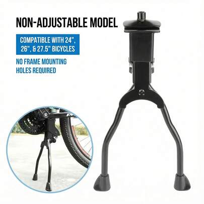 Adjustable Bike Kickstand Sturdy Steel Construction For Stable Parking And Repair Support
