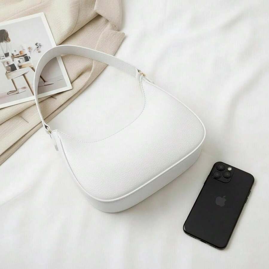 Santorini handbag Women's Baguette Bag, Spacious, Beautiful, Medium-Sized, Stylish, Casual Shoulder Bag - 白色 - 查看 1