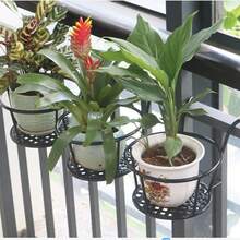 1个铁艺悬挂式花盆，带挂钩，适用于阳台、栅栏或单面砖墙，可拆卸 - 陽台花架 - 查看 10