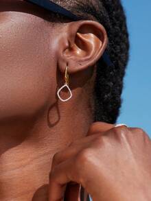 奢华时尚镀金独特S925纯银锆石风筝形耳坠，专为女孩设计 - Zircon Earring - 查看 2