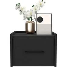 Floating Nightstand For Bedroom, Black Wall-Mounted Side Table, Space-Saving Storage Solution - màu đen - Xem 1