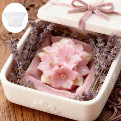 3D Hydrangea Flower Shaped Silicone Candle Mold, Soft Flat Bottom Mold Easy To Demold Without Deformation, Perfectly Fits Candle/Plaster/Resin Crafts, Beginner-Friendly, Home Decor, Housewarming Gift, Ideal For Friends Who Love Flowers, Floral Mold, Botanical Mold, Pentagonal Flower Design, Suitable For Souvenirs/Holiday Gifts