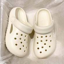 Women's Summer New Ins EVA Hollow Sandals, Thick Sole Casual Versatile Beach Closed Toe Clogs - White - View 2
