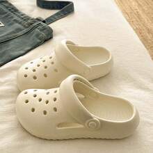 Women's Summer New Ins EVA Hollow Sandals, Thick Sole Casual Versatile Beach Closed Toe Clogs - White - View 1