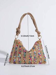 New Rhinestone Decorated Evening Bag, Elegant Handbag For Banquet, Party, Event, European And American Style Refined Clutch, Formal Dress Bag, Fashion Purse - Champagne - View 4