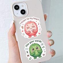 50pcs Cute Monster Stickers - Emotional Learning Monster Series "My Feelings Matter" And "Take A Deep Breath" Characters, Suitable For Decorating Journals, Planners, Etc., Encouraging Self-Expression Aesthetic Collection - Multicolor - View 6