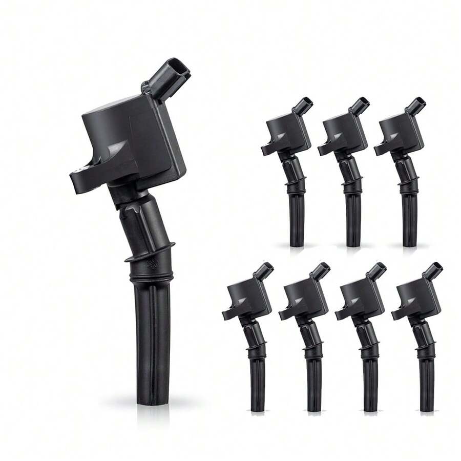 Set Of 8 Curved Boot Ignition Coil Pack Compatible With Ford Lincoln Mercury 4.6L 5.4L V8 Replacement For DG508 C1454 C1417 FD503 1L2U12029AA I2LU-12A388-AA C1417 DG473 DG481 DG491 - A - View 1