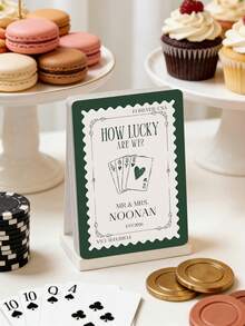 1pc Customized Wedding Commemorative Gift, Personalized Text Invitation Playing Cards, Unique Anniversary Gift, Bridal Shower Gift, Multi-Color Framed Playing Card Theme Cards, Wedding Decoration, Wedding Guest Gift - Multicolor - View 11