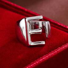 1pc Minimalist Plain Letter Design Adjustable Open Ring For Women - Multicolor - View 33