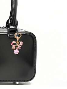 1pc Cute Round Metal Love Theme Keychain With Golden Bow, Pink High Heel, And Camellia Flower Decor, Perfect Wedding Holiday Gift Or Ideal Accessory For Women Handbag, Keychain, Unique Phone Charm - Multicolor - View 10