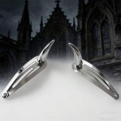 1pc/3pcs Devil Horn BB Clips Metal Punk Style Hair Clips, Daily Wear, Party Gifts, Small Gifts, Party Decorations