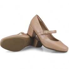 Loris Shoes Oficial Women's Retro Shoe, Mary Jane Style, Low Block Heel, Comfortable Patent Leather, 6484 - 合成裸色 - 查看 4