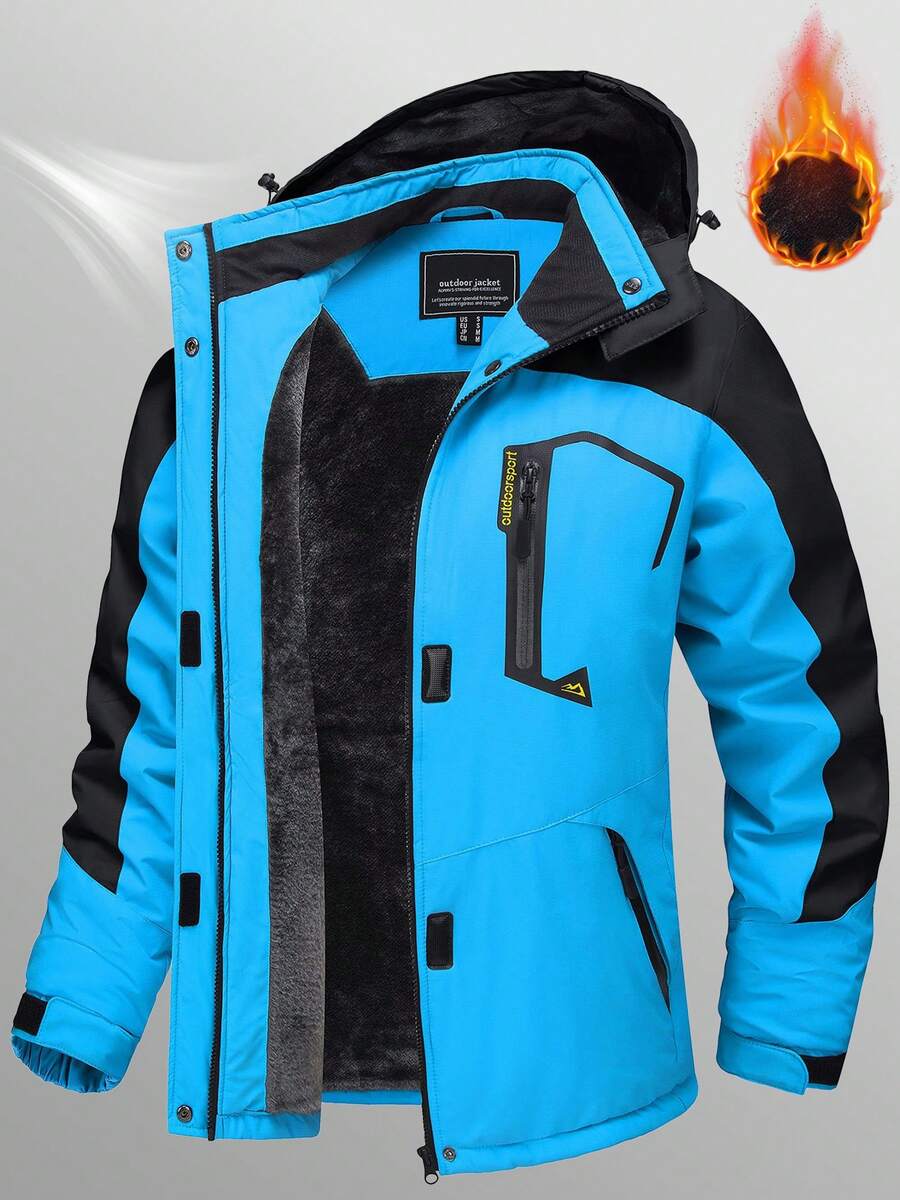 KEFITEVD Women's Ski Snow Thermal Jacket Fleece Lined WaterProof Windbreaker Outdoor Hiking Coats - Hoa lan mặt trăng với màu đen - Xem 1