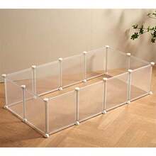 Transparent Clear Small Animal Playpen Guinea Pig Cages Puppy Dog Pet Rabbit Bunny Indoor Outdoor Fence Pen Enclosure White Plastic Playpen 12 X 12 Inch Panels - 28" X 20"/ 12 Panels - View 8