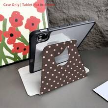 巧克力粉色波点平板电脑保护套，带旋转支架 - 防震保护套，复古甜美风格，带笔槽，适用于 Pro (M5)/ Air (M3)/ 11 英寸 (A16)/10.9/10.2/ Air 第五代/Pro 11/第十代/9.7/Air 2/ (第七代)/ (第八代)/ Air 4/5/ Pro 11/ 第十代 - 彩色 - 查看 8