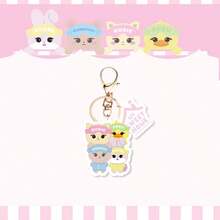 New Acrylic Cartoon Character Keychain Pendant, Black/Pink - Multicolor - View 8