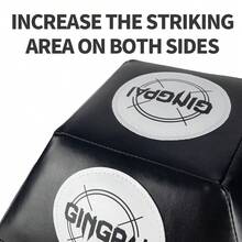 GINGPAI Multi-Functional Wall Mounted Punching Bag, Home Boxing Training Reaction Speed Target, Hanging Angle Adjustable Striking Pad - Black and White - View 8