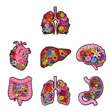 8件套可爱珐琅胸针翻领别针徽章背包女士胸针锌合金服装礼品珠宝时尚配饰 - 黑色 - 查看 6