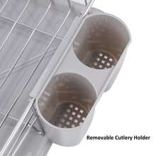Dish Drying Rack With Drip Tray Compact Anti-Rust Dish Rack Drainer Metal Wire Cutlery Holders Draining Holder For Kitchen Counter Cabinet - Dish Drying Rack - View 4