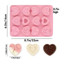 2 Pieces Heart-Shaped Silicone Cake Mold - Valentine's Day Baking Tool, Kitchenware, Pink - Multicolor - View 8