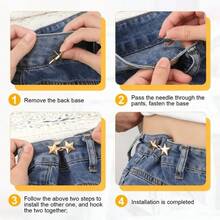 Khóa thắt lưng hình ngôi sao có thể điều chỉnh, khóa thắt lưng nữ không cần may, nút điều chỉnh eo, thích hợp cho eo, đồ thủ công, vật dụng may vá. - nhiều màu - Xem 12