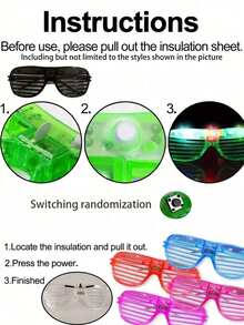 10pcs LED Flashing Glasses, Multi-Color Tinted Lenses, Wireless Glowing Glasses, Suitable For Dark Parties, Neon Parties, Weddings, Birthdays, Street Festivals, Acrylic LED Glasses For Birthday Parties, Prom, Easter, Mother's Day, Spring Decor, Graduation And More Occasions - Multicolor - View 7