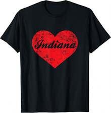 I Love Indiana Heart Shirt, State Pride Region Midwest Gift T-Shirt - Black - View 1