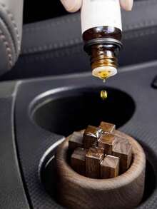 木质扩香器，无需明火即可进行精油香薰，持久留香，适用于家庭卧室，室内香氛石摆件，滴入精油并轻轻旋转，使精油充分渗透到原木中。 - 杏色 - 查看 3