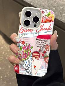 Escena romántica y colorida de cafetería con cócteles, flores y una frase alegre. Esta elegante funda es compatible con Samsung, Apple, OPPO, , etc. Fabricada en TPU flexible, resistente a golpes y arañazos, ofrece una excelente protección contra caídas y un agarre cómodo. Es un regalo ideal para familiares, amigos y seres queridos, y una opción perfecta para festivales. - Blanco - Ver 6