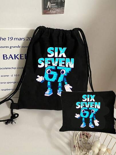 Mochila de mujer con estampado de números 67 en azul - Con diseño de número 67, mochila con cordón, bolsa de hombro plegable casual con correas y cierre fijos, bolsa de gimnasio con cordón, bolsa de gran capacidad, bolsa de cordón multifuncional, con múltiples bolsillos, bolsa de compras y viaje, organizador versátil diario y de belleza para mujeres, de vuelta a la escuela, compras, fiestas y regalos, para viajes, deportes, gimnasio