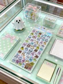 Ghost Theme Series, Cute Little Monster Crystal Clear 3D Embossed Stickers, Cartoon Waterproof 3D Stickers For Scrapbooking, Children's Reward Cards, Parent-Child Interactive Entertainment, Random Delivery - Multicolor - View 9