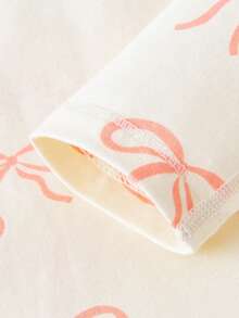 mini bala Young Girl Thermal Underwear Set, Soft & Antibacterial Fabric, Breathable, Cute Nordic Style Fall Winter Base Layer - Red and White - View 7