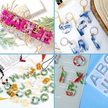 硅胶字母数字模具，适用于树脂浇铸、巧克力制作、DIY工艺品和珠宝制作 - 彩色 - 查看 5