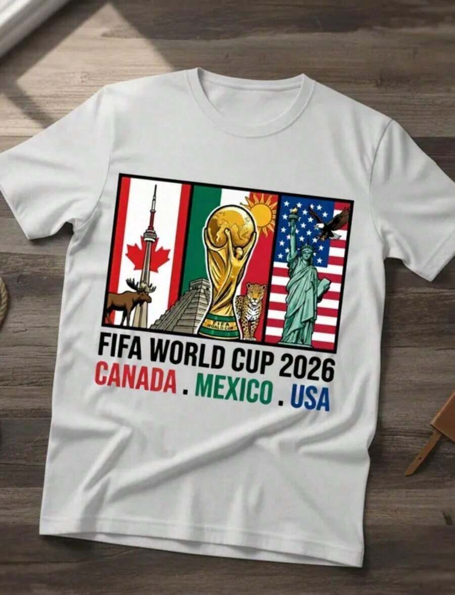 World Cup 2026 T-Shirt, USA Soccer Shirt, Game Day Football Tee, International Championship Unisex Fan Gift - 白色 5 - 查看 1