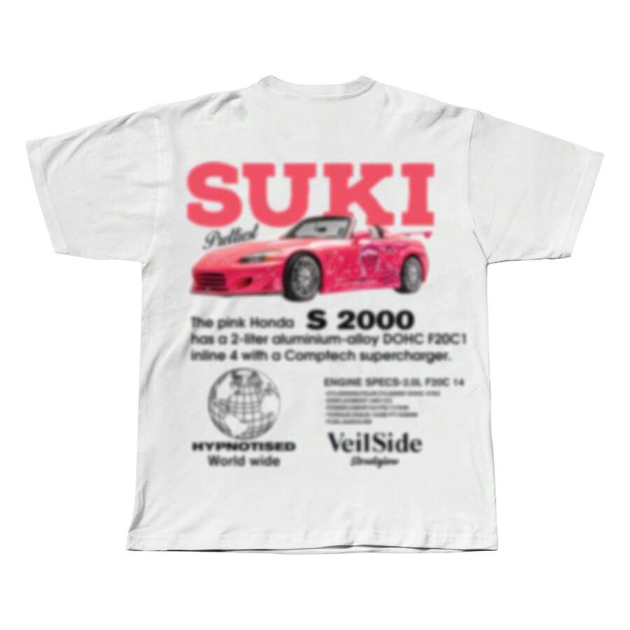 Camiseta de verão Fast and Furious, Suki, Skyline GT-R34, camiseta unissex, moda masculina - Branco 1 - Ver 1