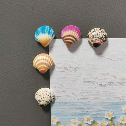 5/10 adet Yaz Temalı Renkli Reçine Kabuk Buzdolabı Mıknatısları, Reçine Kabuk Manyetik Dekorasyonlar, Kişiselleştirilmiş Buzdolabı Etiketleri, Mutfak, Ofis, Beyaz Tahta, Saklama Dolabı ve Bulaşık Makinesi İçin Uygun, Tatil ve Parti İçin Arkadaşlara Verilebilecek Küçük Hediyeler