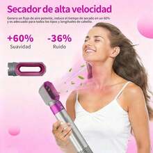 Set de Cepillo de Aire Caliente Multifuncional 5 en 1 para Peinado y Secado, Uso Doméstico - Albaricoque - Ver 5