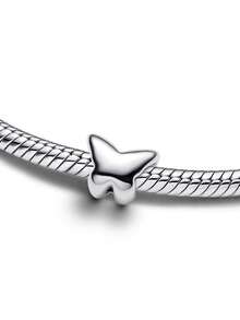 1 pezzo Braccialetto/Collana minimalista con perline d'argento, include note musicali, puzzle, farfalla, serpente, cavallo, gioielli fai-da-te in rame creativo, piccolo regalo versatile - Argento - Visualizzare 4