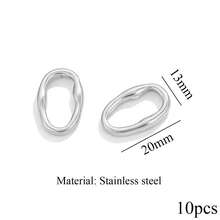 10件套不锈钢时尚扭纹椭圆形吊坠项链耳环手链连接件，DIY珠宝制作，适合日常佩戴 - 邊框吊墜 - 查看 9