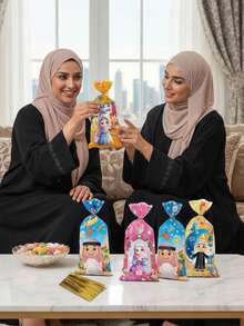 50/100pcs Ramadan Gift Bags, Eid Mubarak Candy Cookies Chocolate Packaging Bags, Ramadan Distribution Bags With Moon, Castle And Star Patterns - With Drawstring Closure, Islamic Ramadan Ramadan Eid Party Supplies, Ramadan Gifts, Eid Gifts, Eid Mubarak Decorations, Party Favor Bags, Eid Al-Adha Decorations - Multicolor - View 7